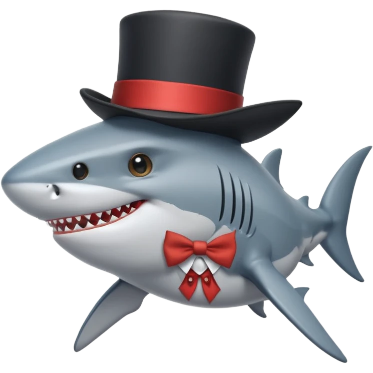 Shark with a top hat emoji