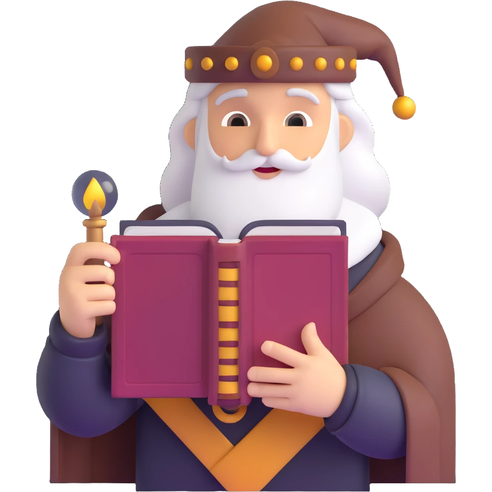 storyteller with magical book emoji
