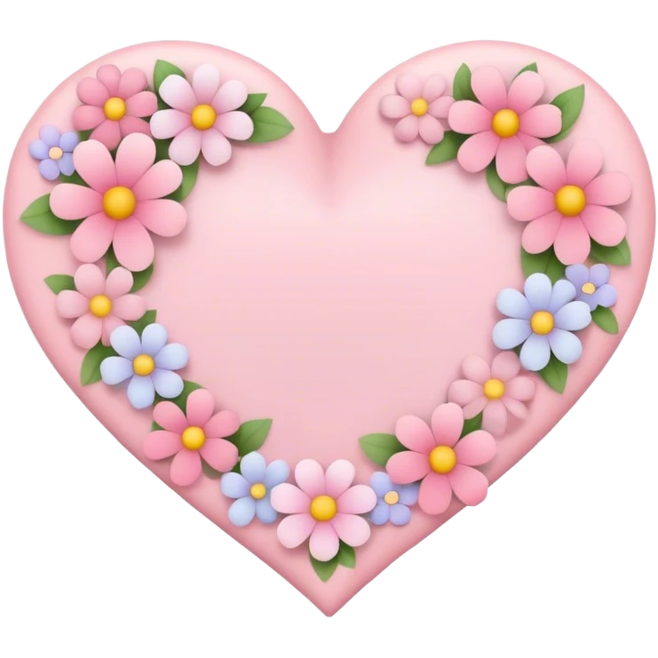 Heart and flowers pink pastel color  emoji