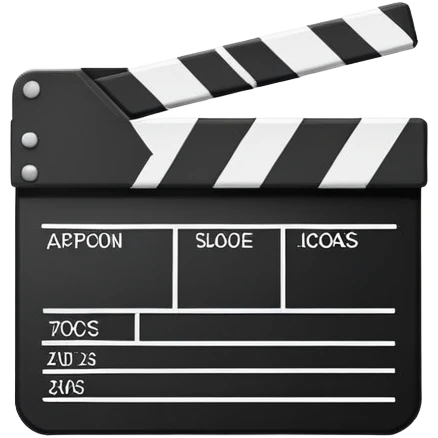simplest possible clapperboard symbol, single stroke lines, pure abstraction emoji