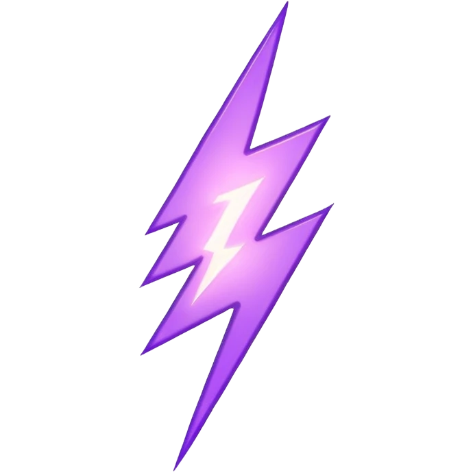 light purple lightning bolt symbol emoji
