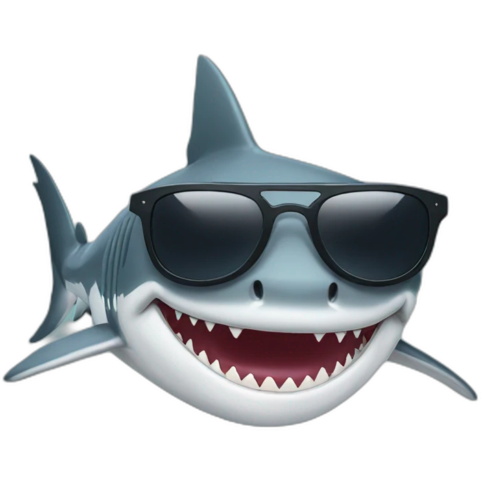 Shark with sunglasses emoji