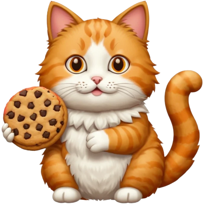 cat holding a cookie emoji