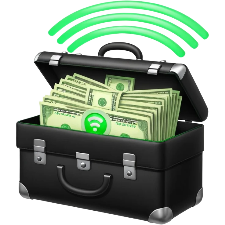 open wifi money filled briefcase emoji