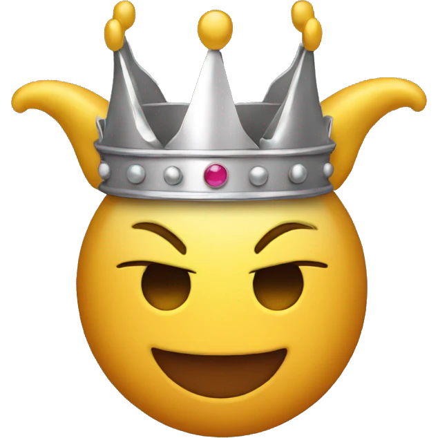  horned emoji face with crown emoji