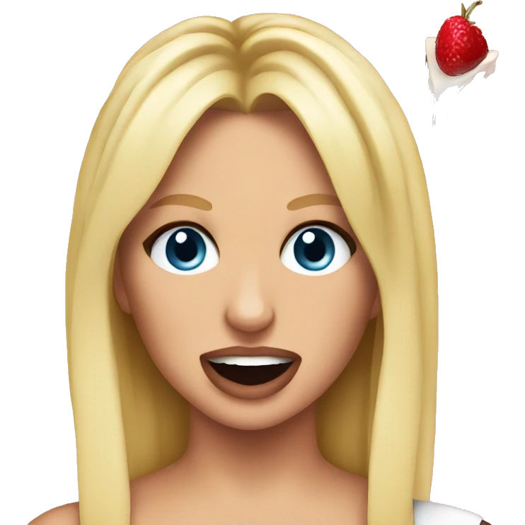 Britney Spears eating a piece of cake emoji