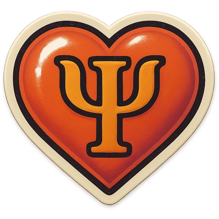 heart icon, clear outlines, strong shadows and highlights, psychosomatics and psychology theme, fun and not too complex emoji