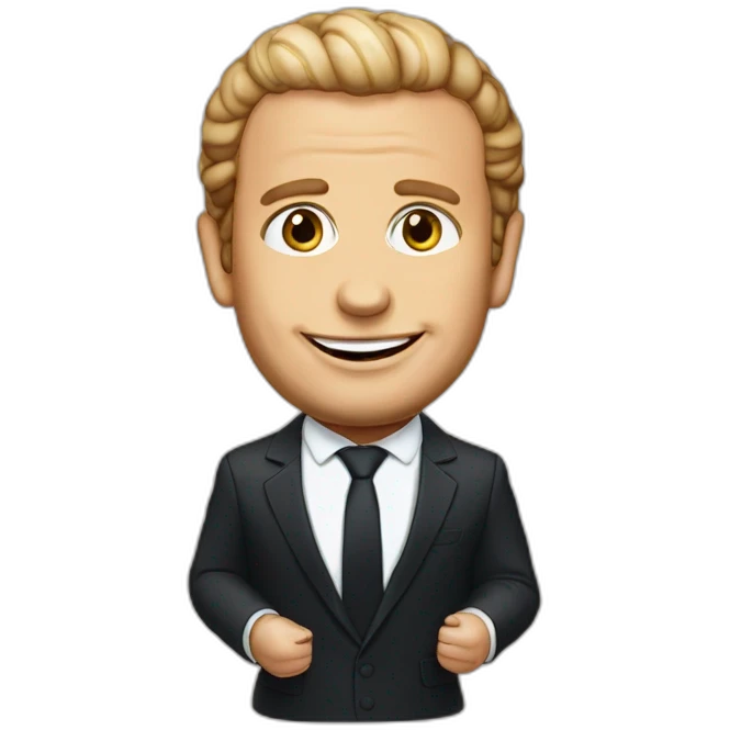 A macaron with the face of Emmanuel Macron emoji