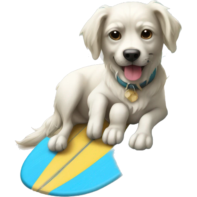 Un chien qui fait du surf emoji