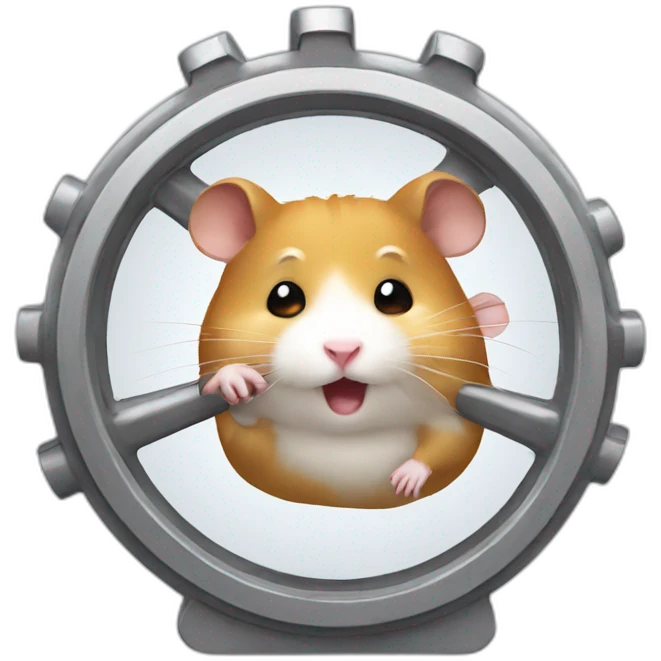 stressed hamster in a wheel emoji