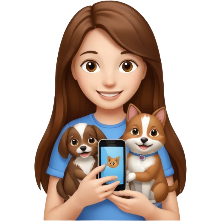 girl holding an iphone case with pets emoji