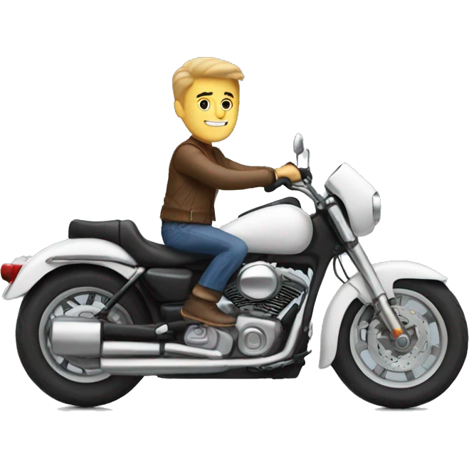 White guy on motorcycle emoji