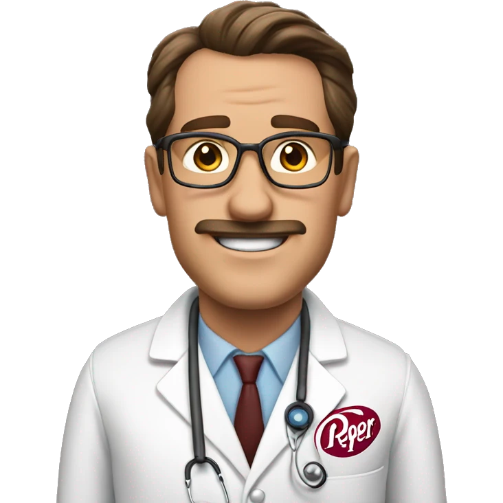 A dr pepper doctor but he has clents names dr peppers emoji