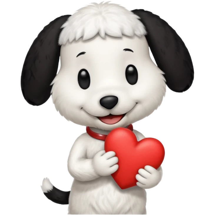 snoopy con un corazón entre los brazos  emoji