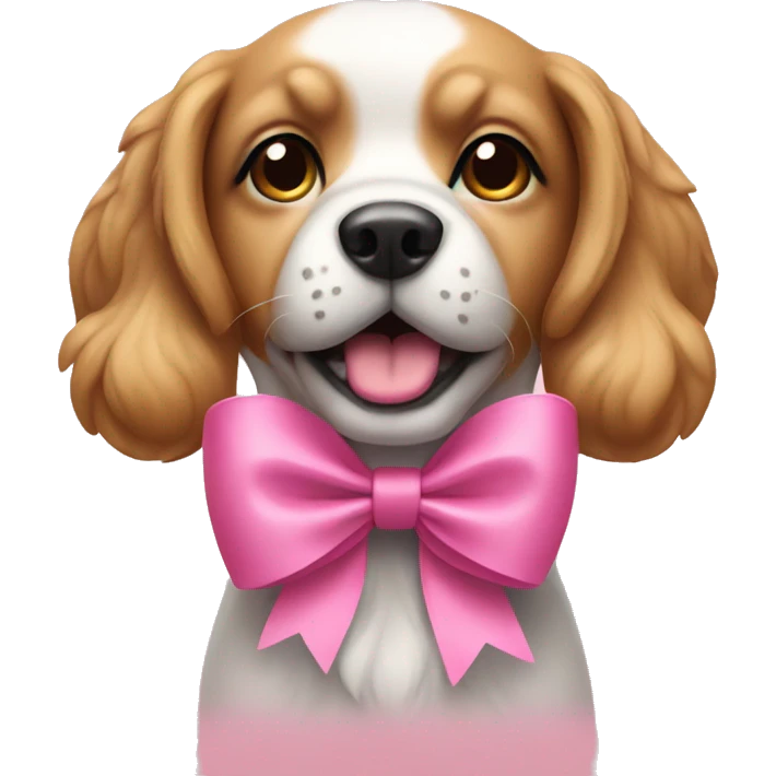 dog with a pink bow  emoji