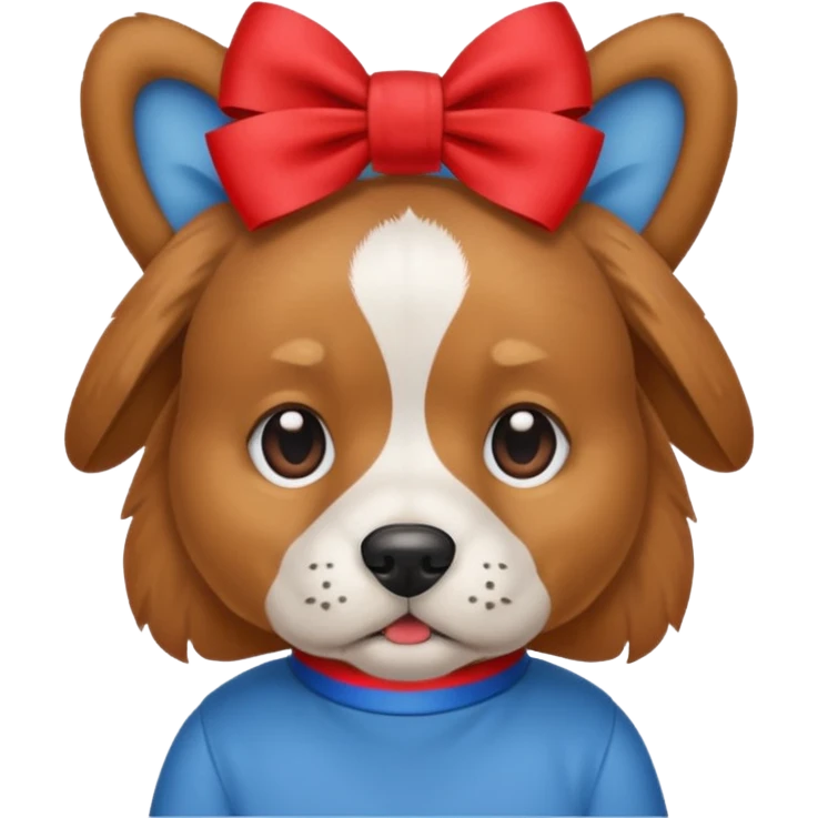 dog with head ribbon and shirt emoji