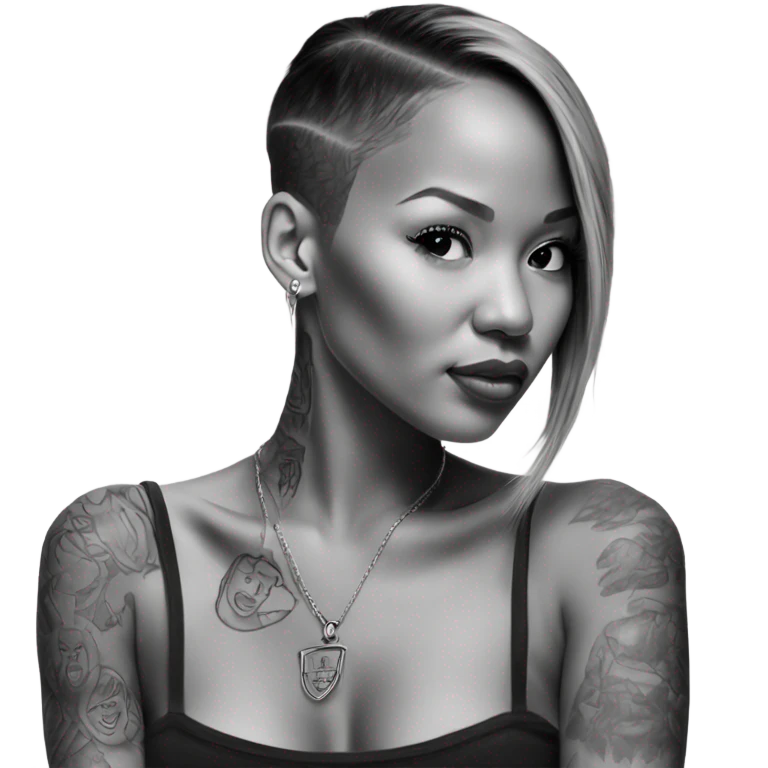 3d Hyper Realistic tattoo Karrueche Tran photo  emoji