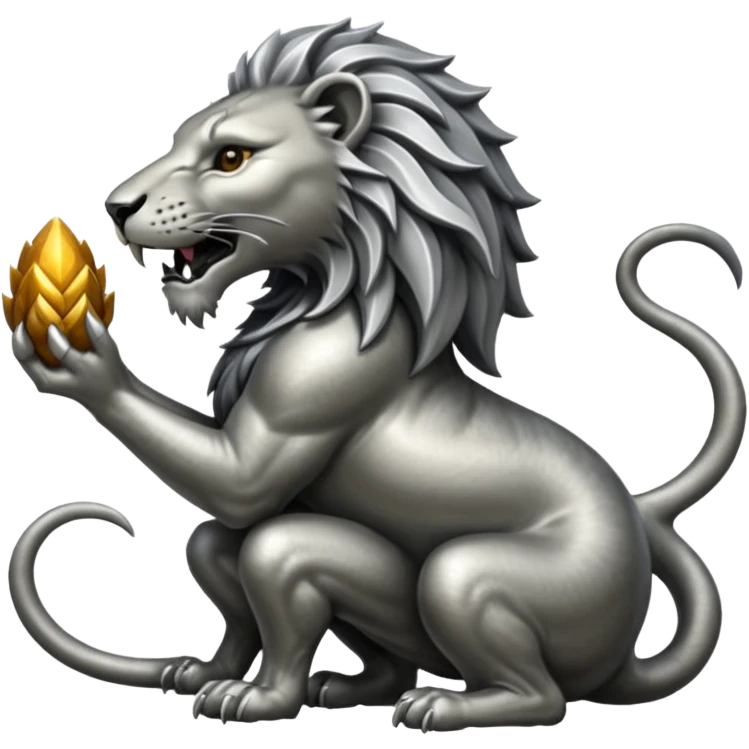 Silver Elder Scrolls Online Lion eating its tail Ouroboro emoji