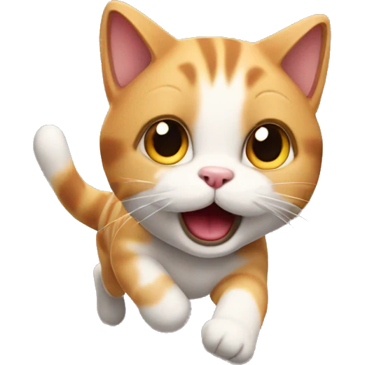 a cute cat on the run emoji