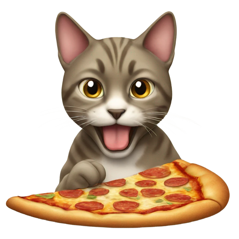 Cat eating pizza emoji