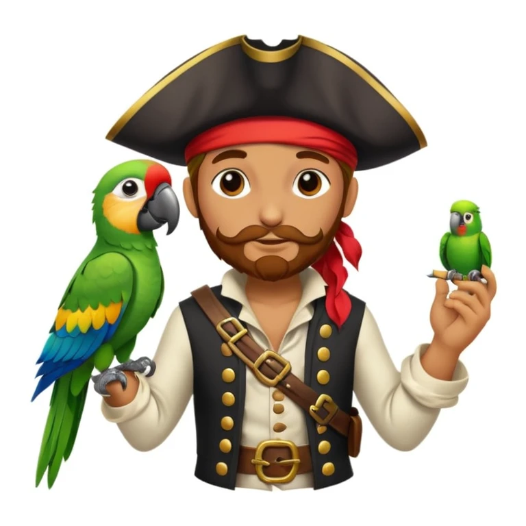 pirate and parrot emoji