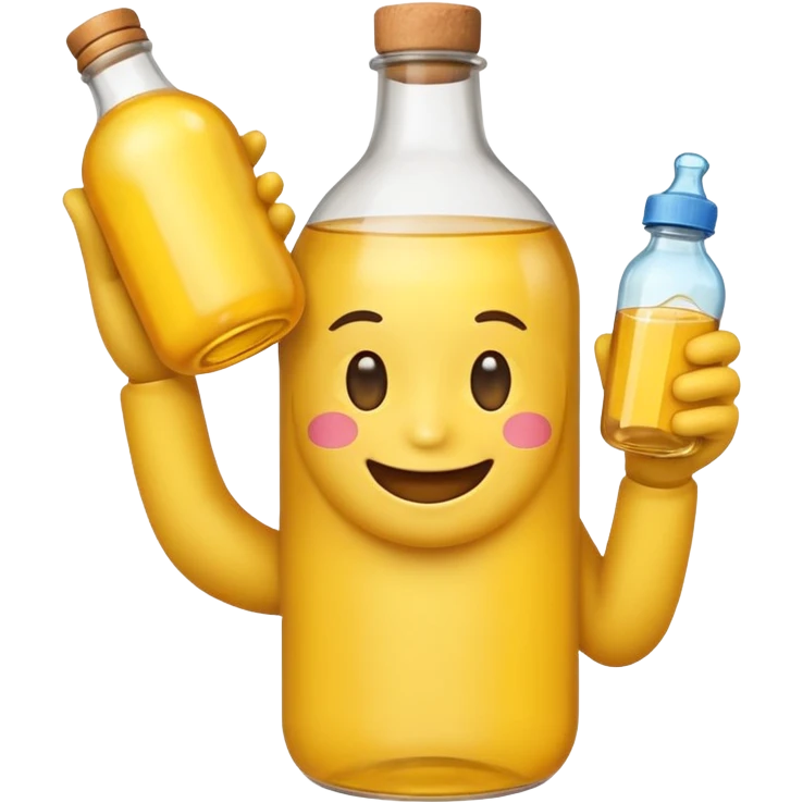 Emoji having a bottle emoji