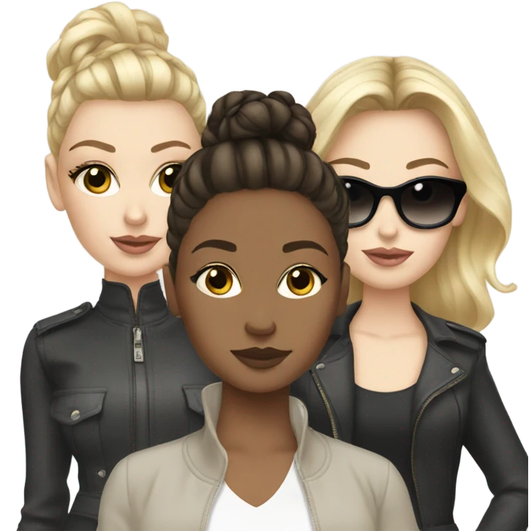 Fashionable White Girls Trio emoji