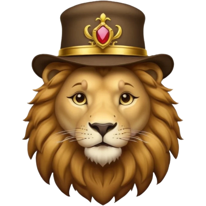 lion wearing hat emoji