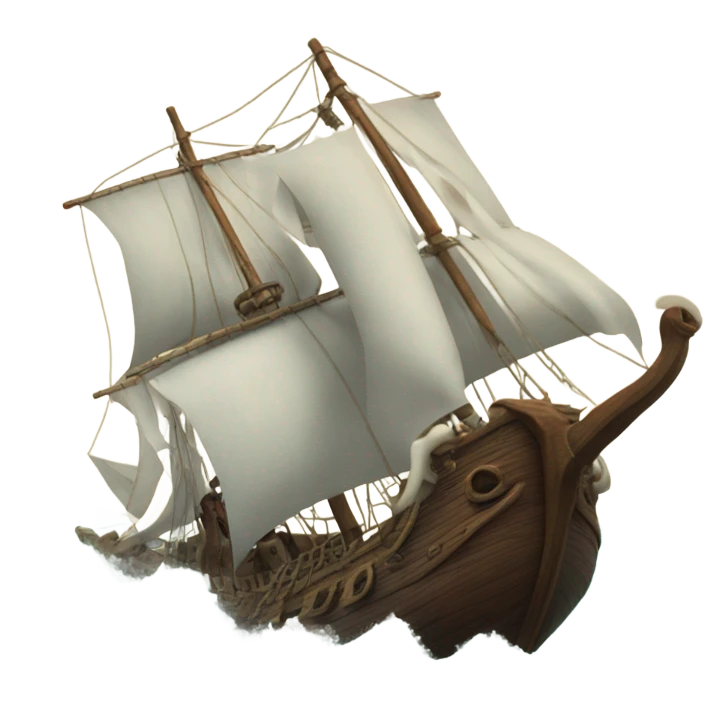 Kraken attacks a sloop from below emoji