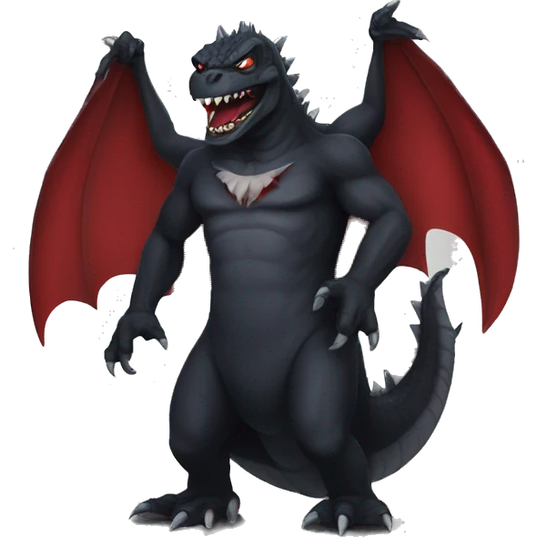 Godzilla dressed as Dracula  emoji