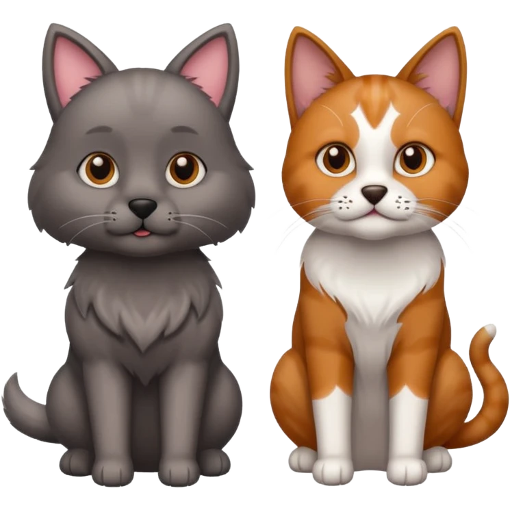 кошка и собака emoji