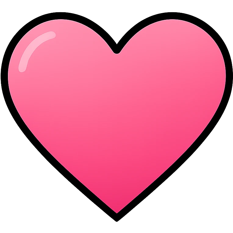 pink ombre heart icon, soft gradients, rounded edges, contemporary look emoji