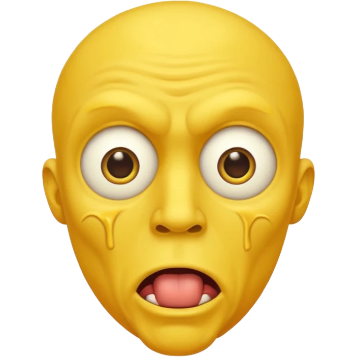 Bog eyed yellow man drooling like a moron emoji