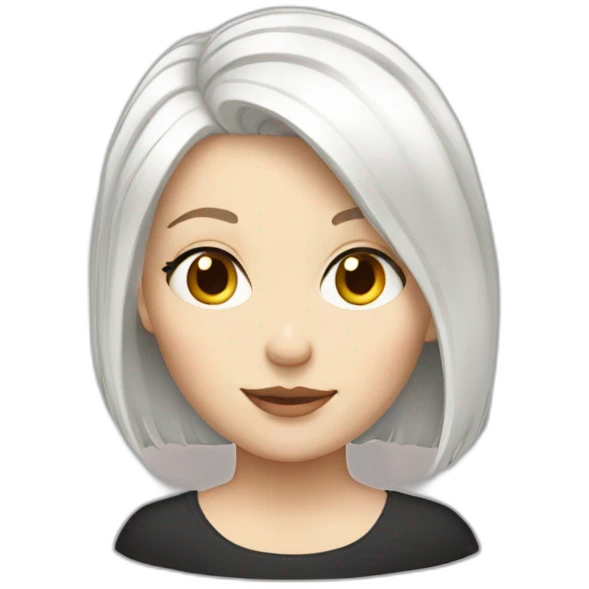 White Girl with a short white hair emoji