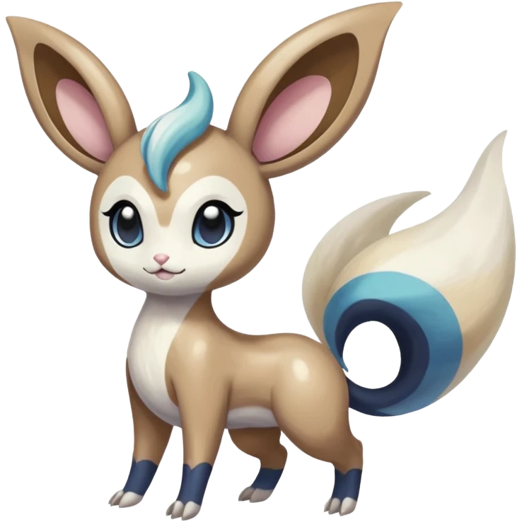 Colorful Skilled Adept Graceful Asian Painted Meloetta-Minccino-Absol-Emolga-Pachirisu-fusion-hybrid-creature (full body) emoji
