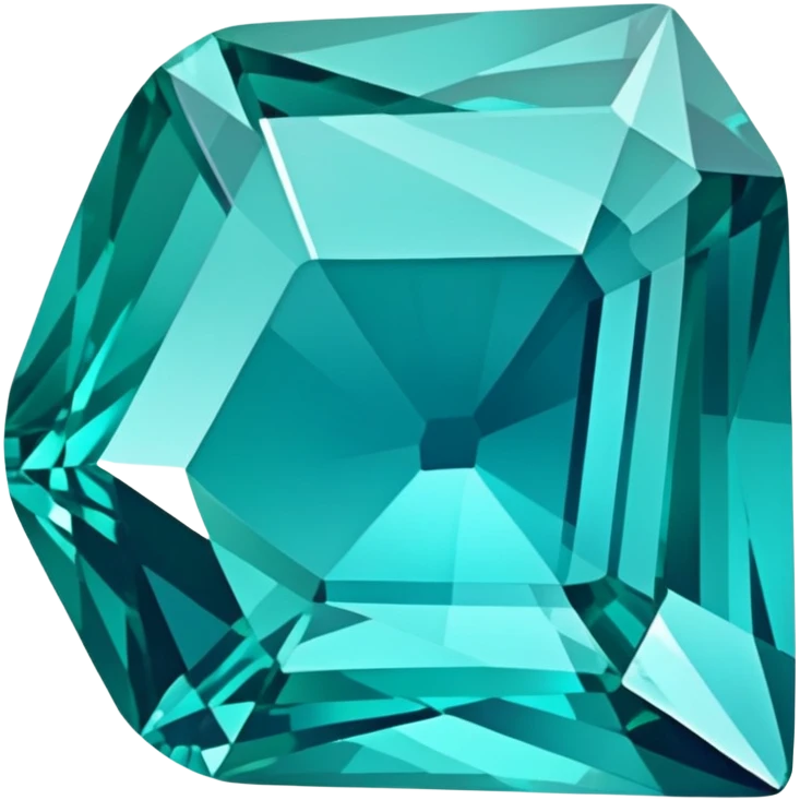 Faceted indicolite tourmaline with teal-blue hue and brilliant cut emoji