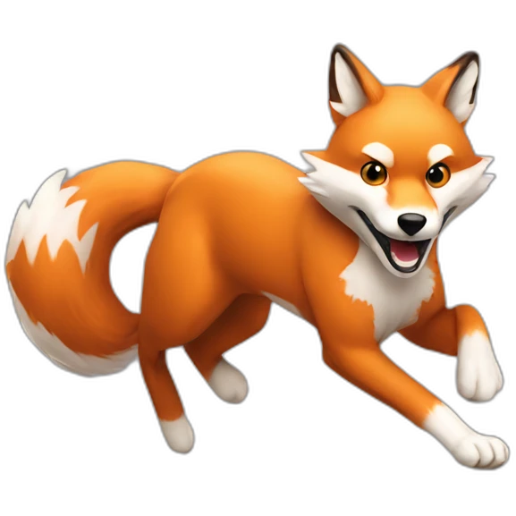 ultra fast running fox emoji