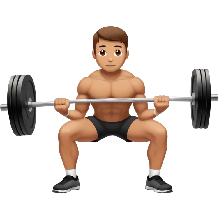person doing a deadlift exercise, lifting a barbell from the ground emoji