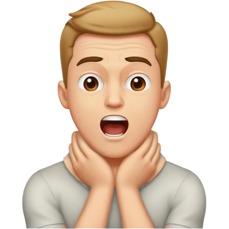 guy yelled with arms crossed around his neck emoji