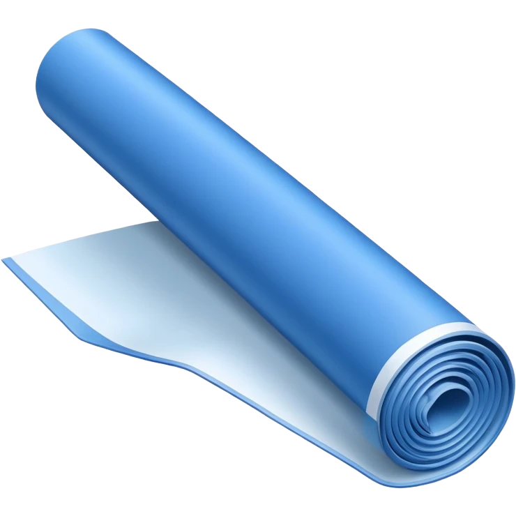 blue blueprint with white lines, partially unrolled, side view emoji