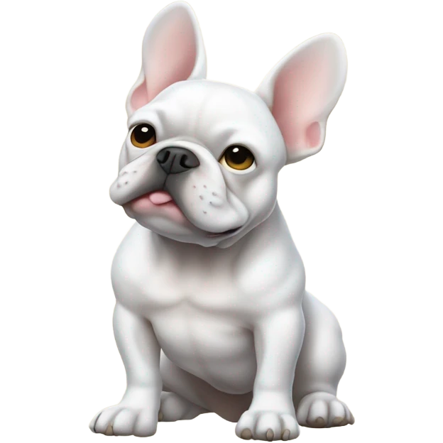 white french bulldog with guns emoji