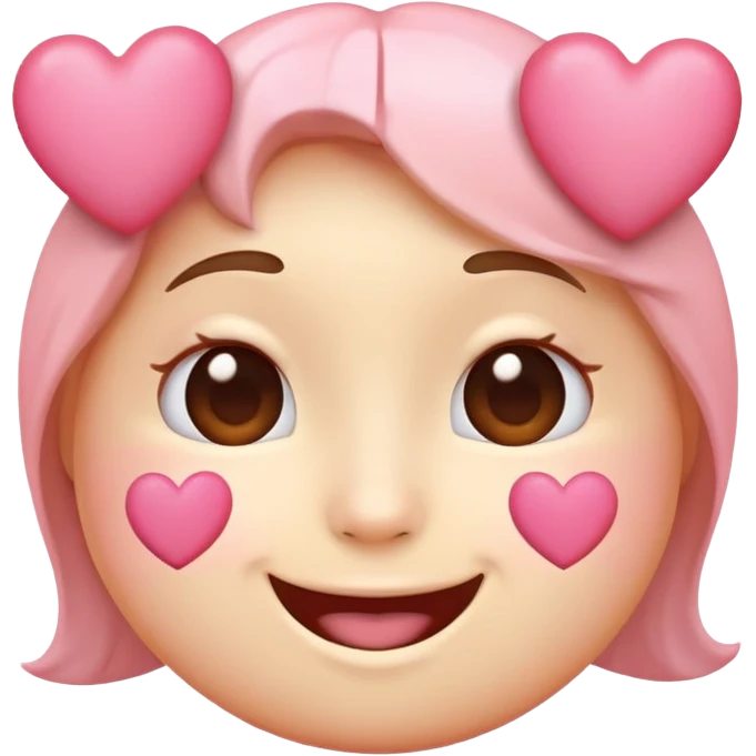 love face emoji with pink hearts emoji