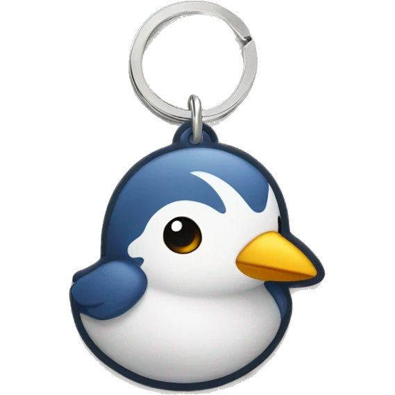 an cute keychain with a baby bird imprint on it  emoji