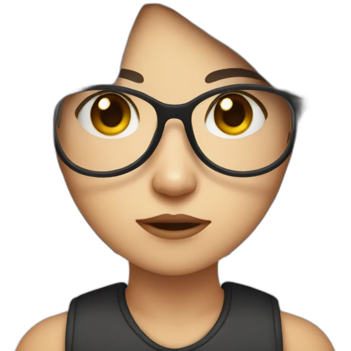 a cute girl with glasses who got punched emoji