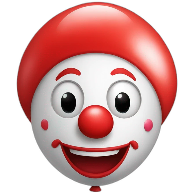 Un payaso de cuerpo completo con un globo rojo  emoji
