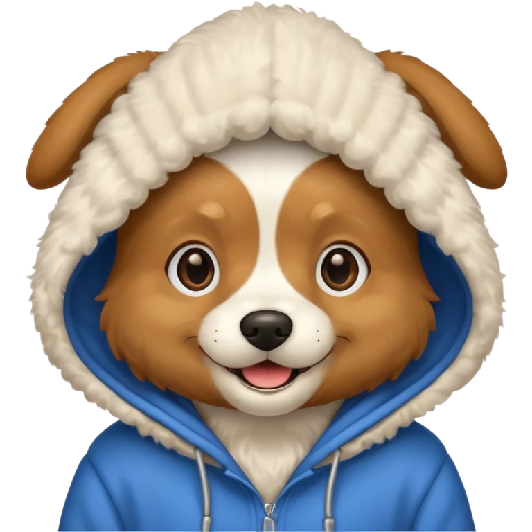 Dog wearing a hoodie emoji