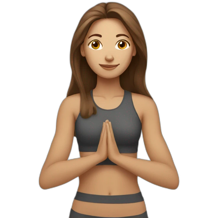 brown long hair yoga teacher feminine emoji