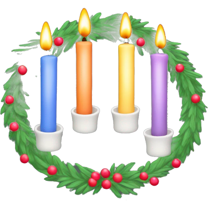 Boho Advent wreath with four candles emoji