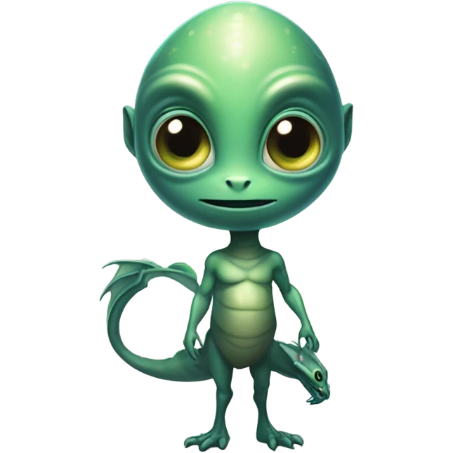 Alien holding draco emoji