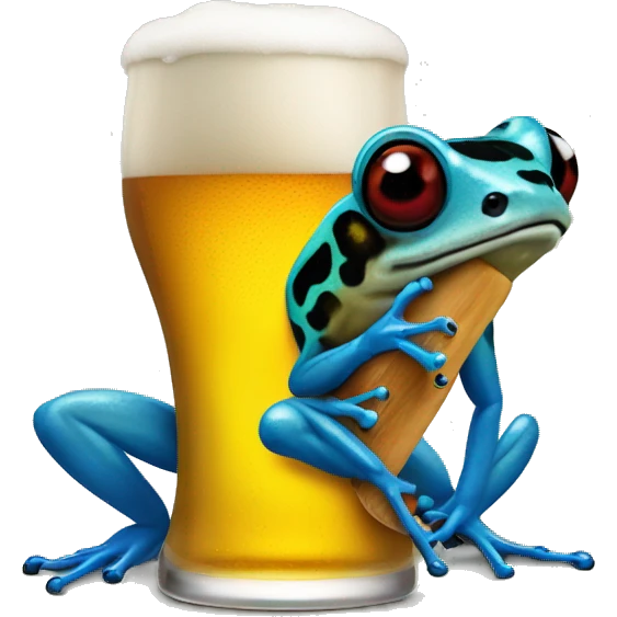 Poison dart frog drinking a beer emoji